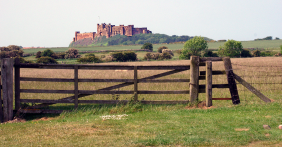 View of Bamburgh Castle from caravan site