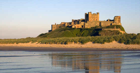 Bamburgh Castle and beach